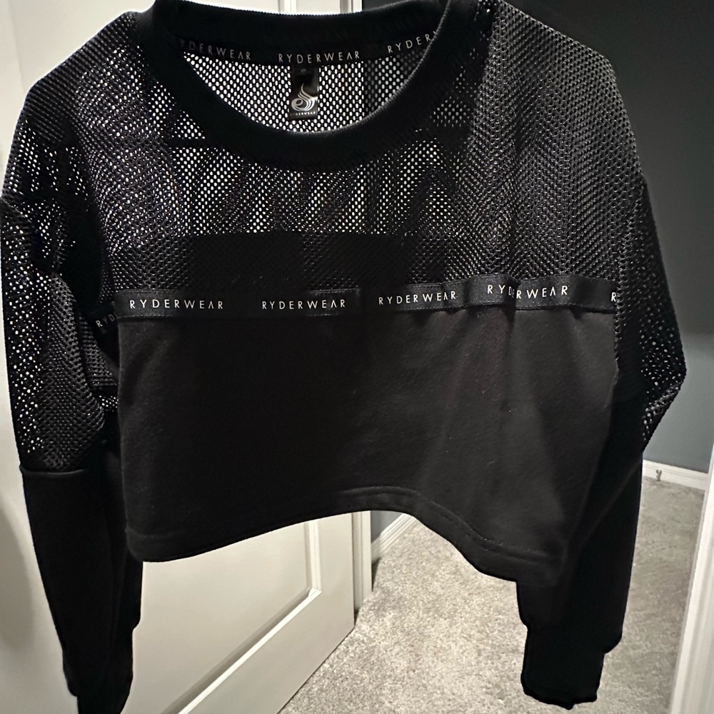Ryderwear Black Mesh Gym Cover Top
